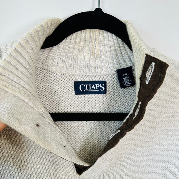 Striped Bottom Knit Pullover Sweater By Chaps Size L - Picture 10 of 11